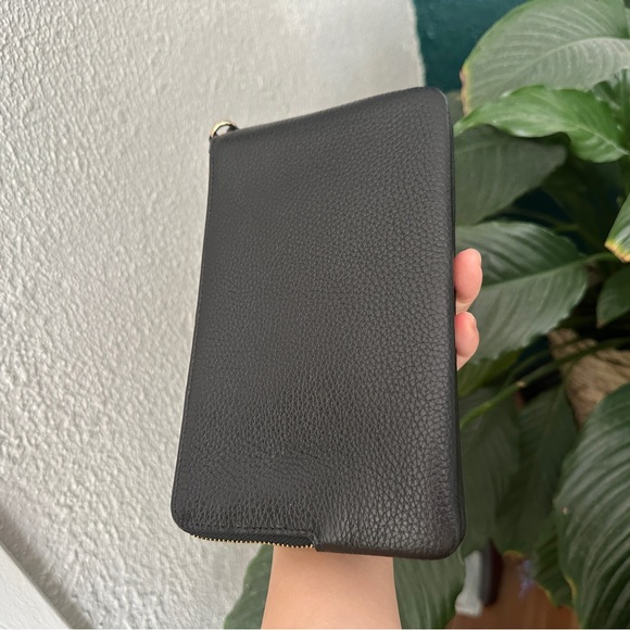 NWT - COACH Double Zip Wallet - Refined Pebble Leather - Gold/Black - Picture 11 of 15